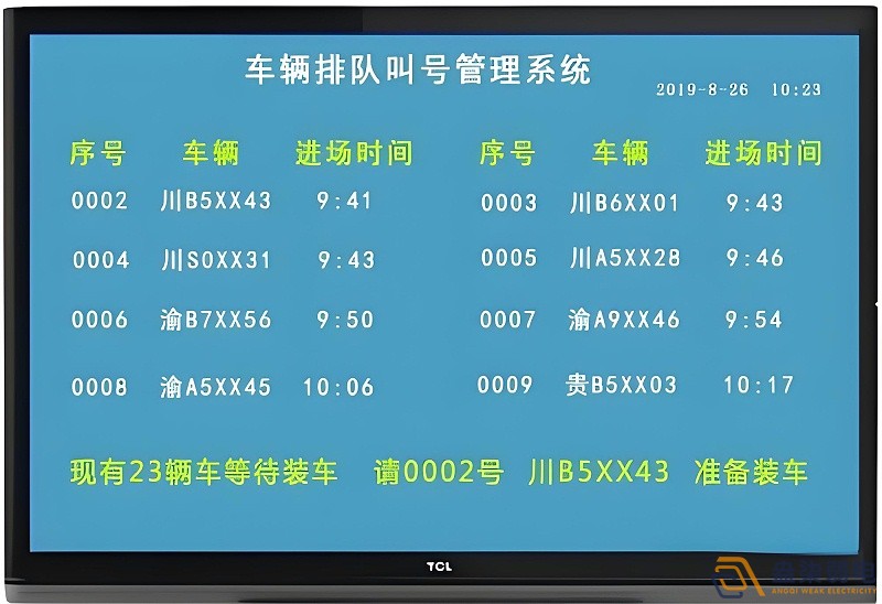 新建廠區車輛排隊叫號管理系統